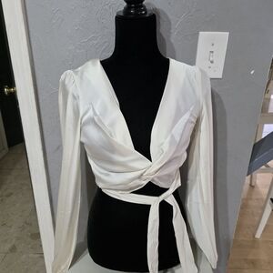 Forever 21 Cream Wrap Top